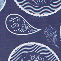 Navy Initial Paisley           Lining