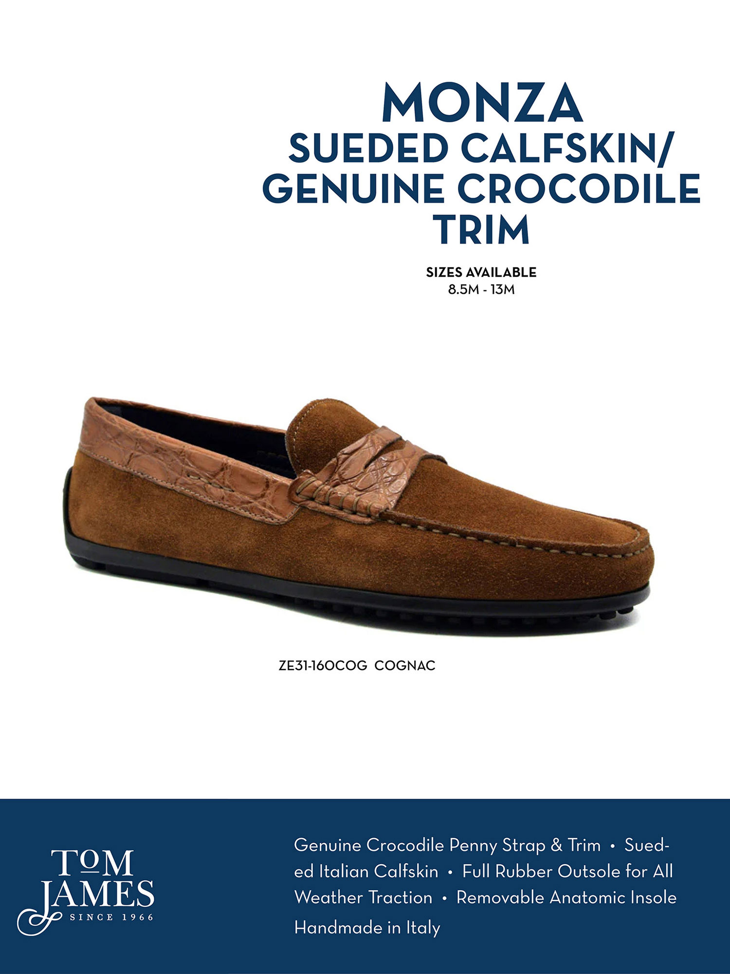 MONZA SUEDED CALFSKIN WITH CROCODILE DRIVER - Zelli