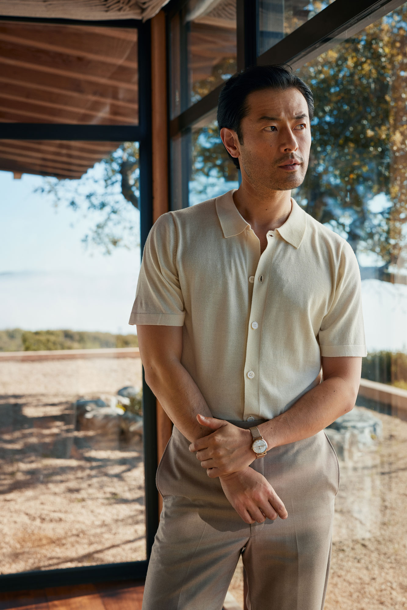 Short Sleeve Polo Cardigan