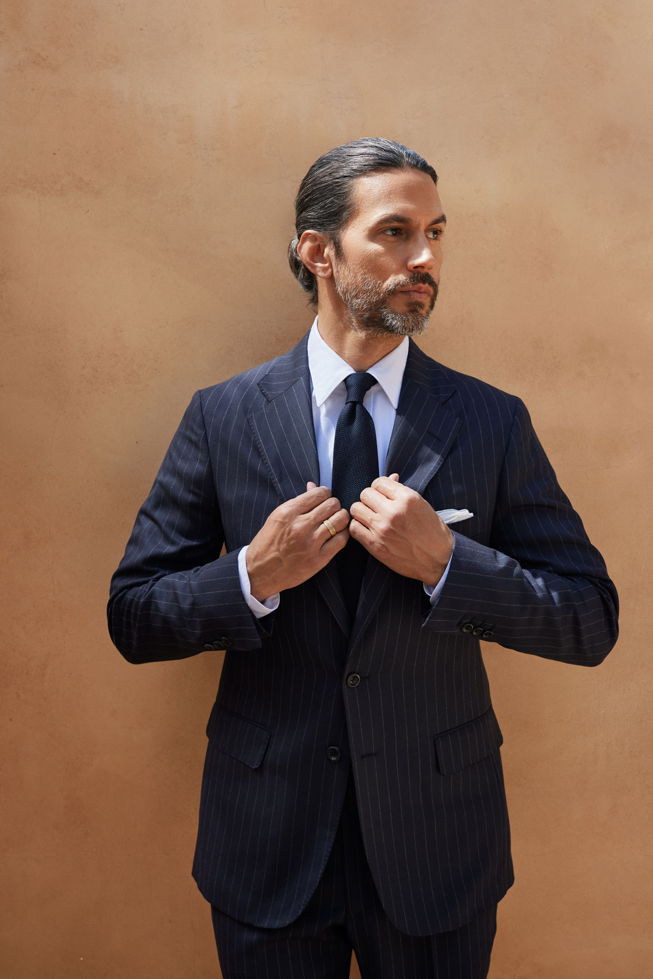 Pinstripe Navy Suit