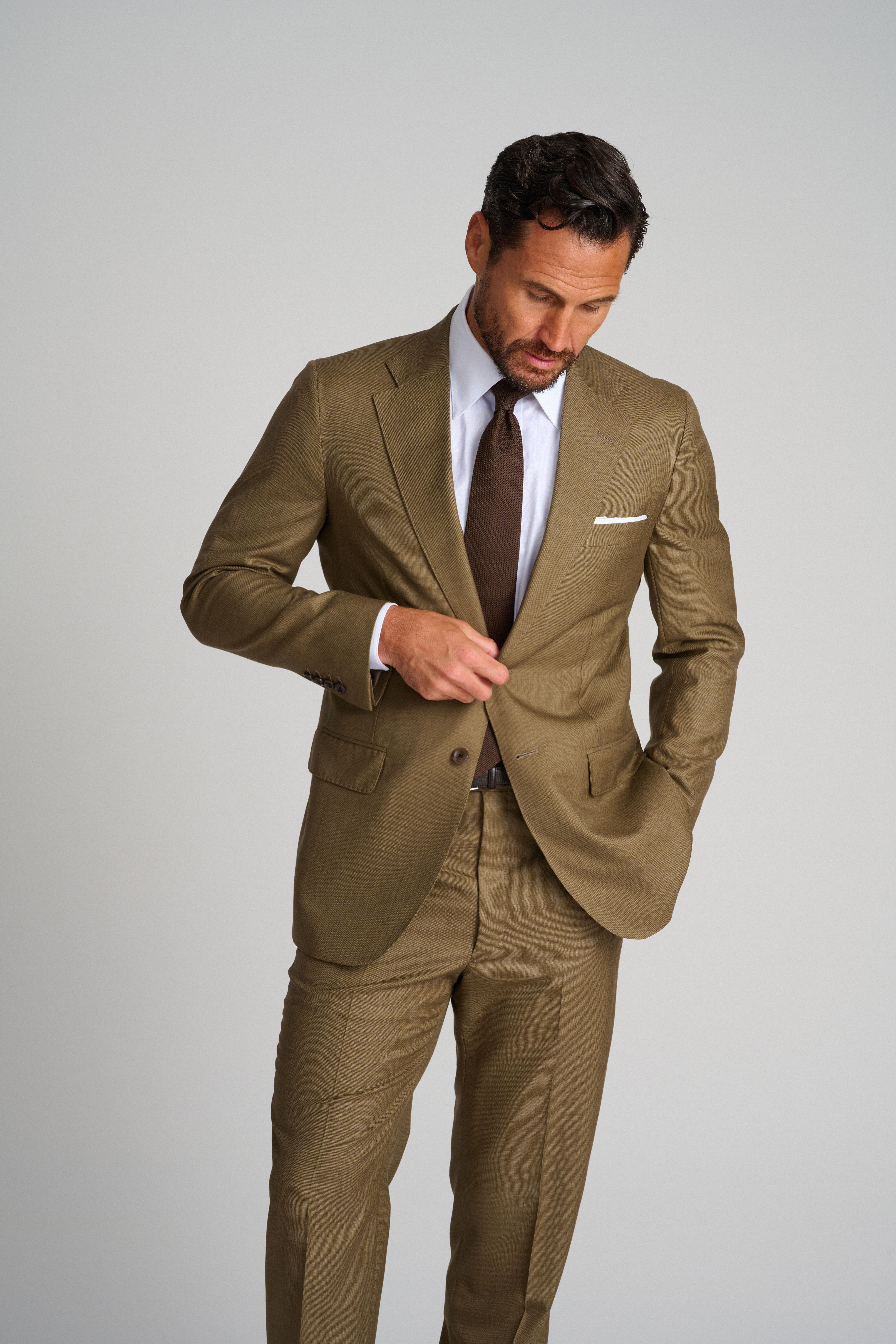 Taupe Sharkskin Suit
