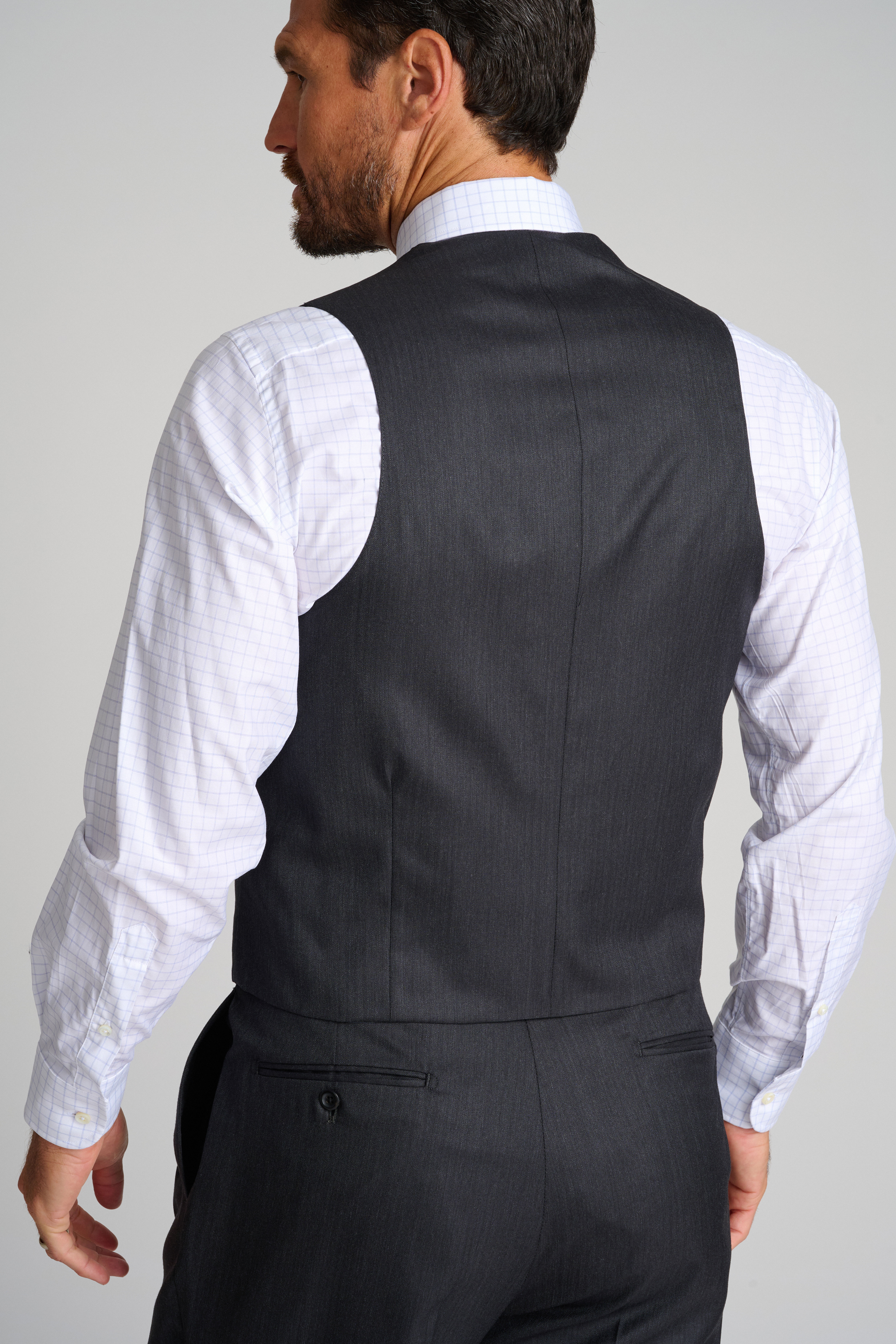 Charcoal Herringbone Vest