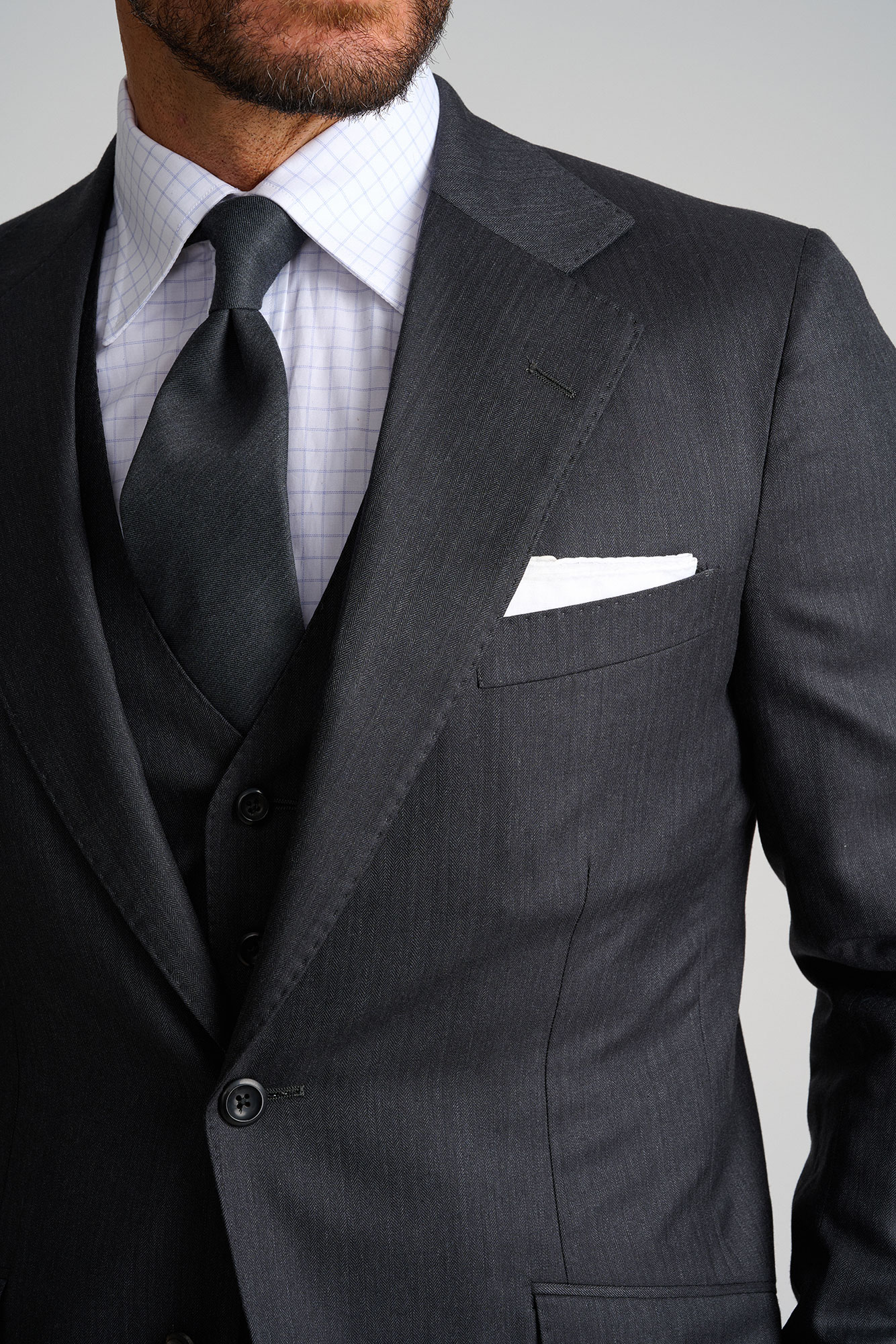 Charcoal Herringbone Suit