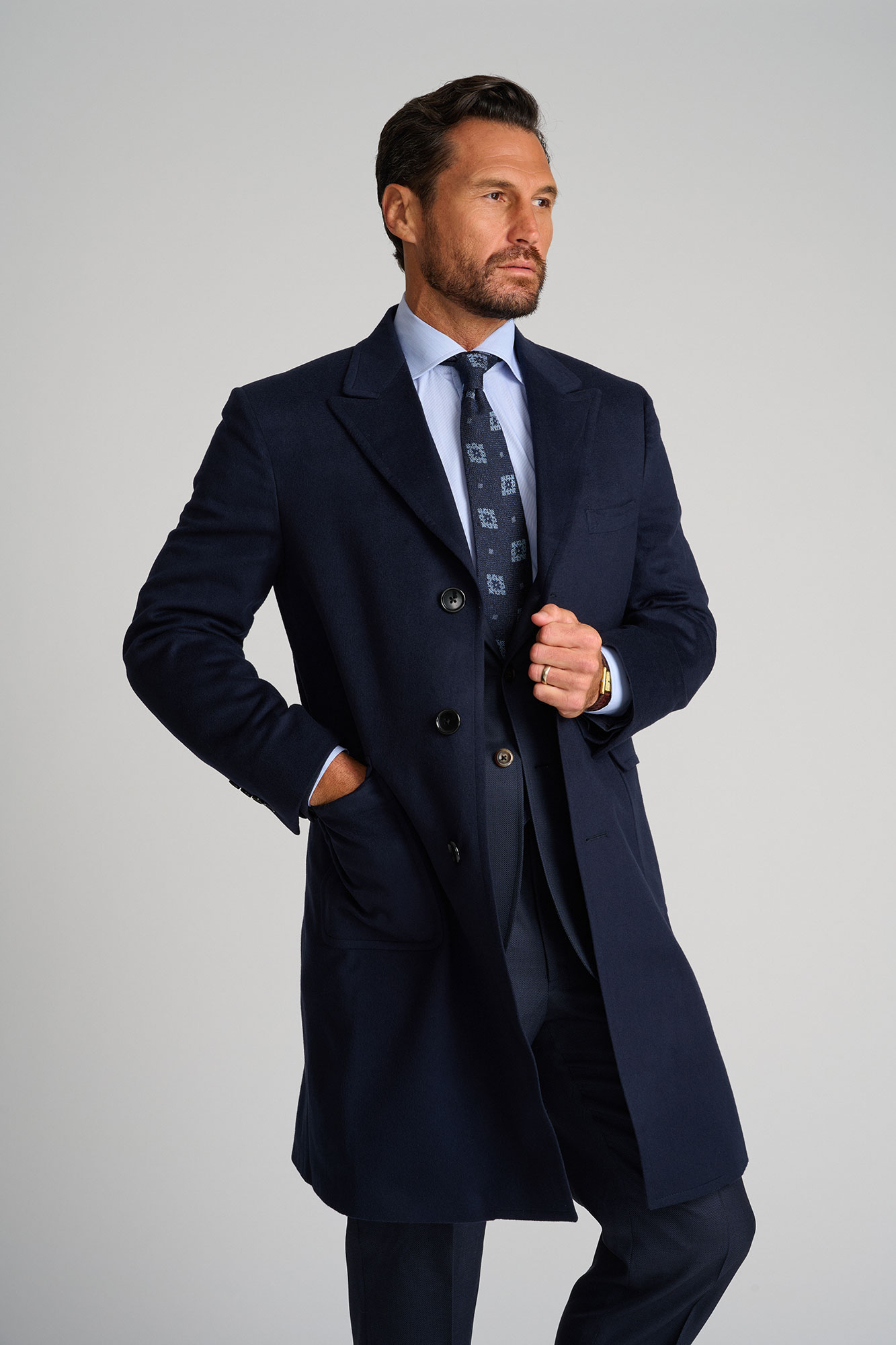Solid Navy Topcoat