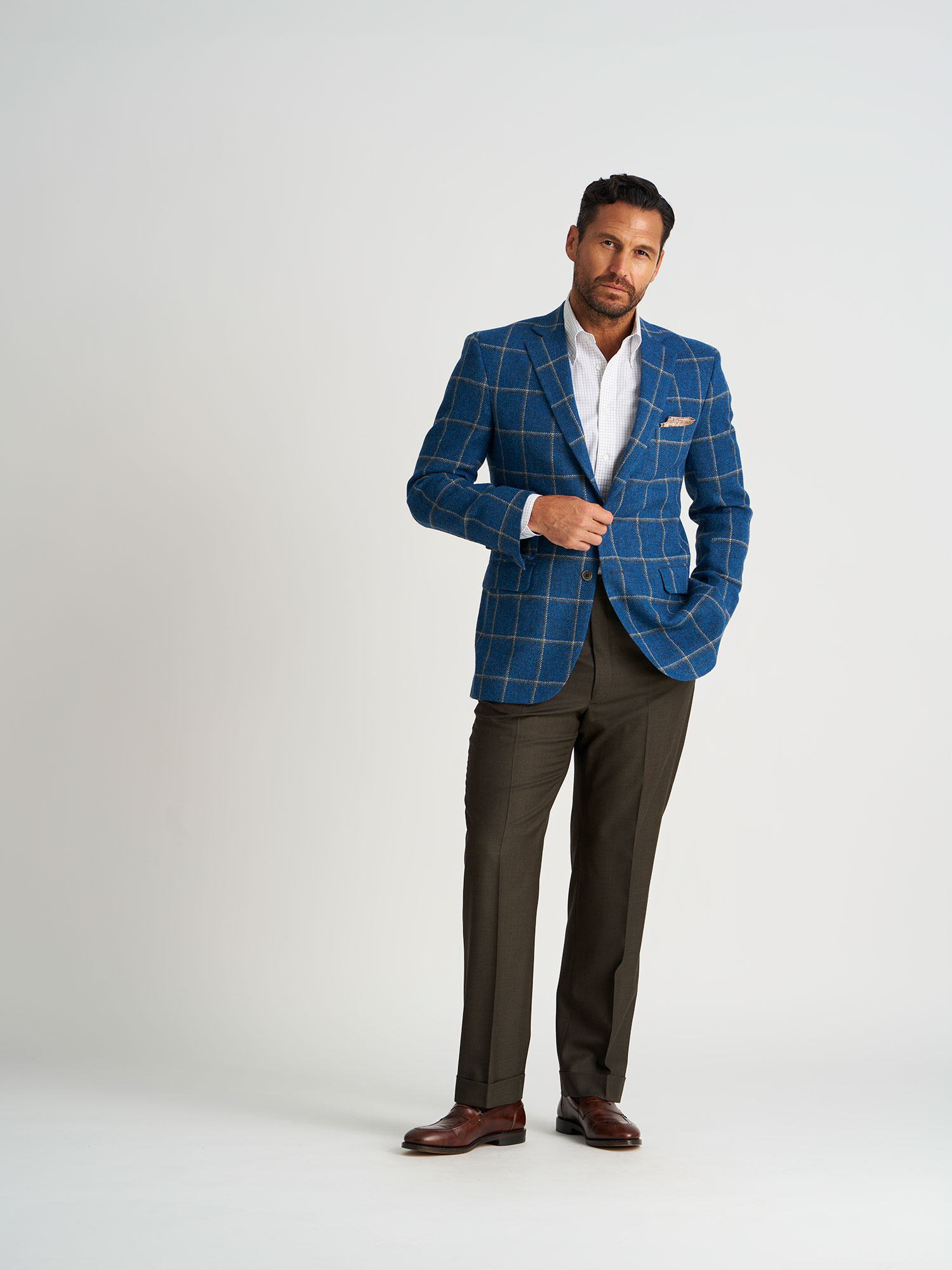 H&S Sherry Tweed Windowpane Sportcoat