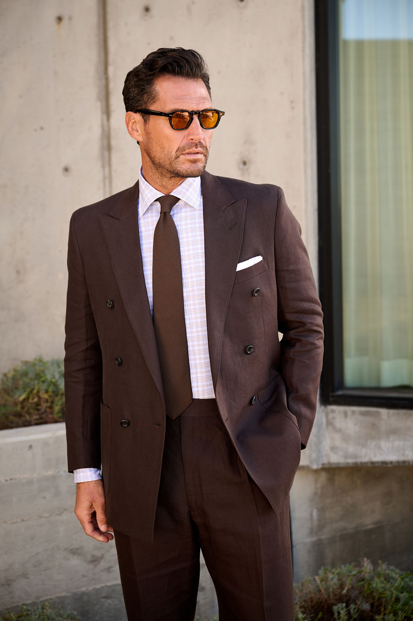 Brown Linen Suit