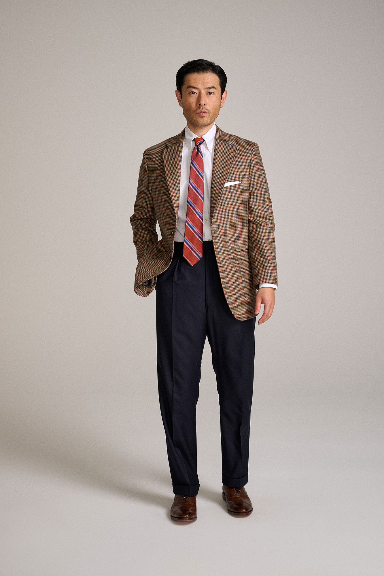 H&S Ascot Soft Touch Tan Guncheck Sportscoat