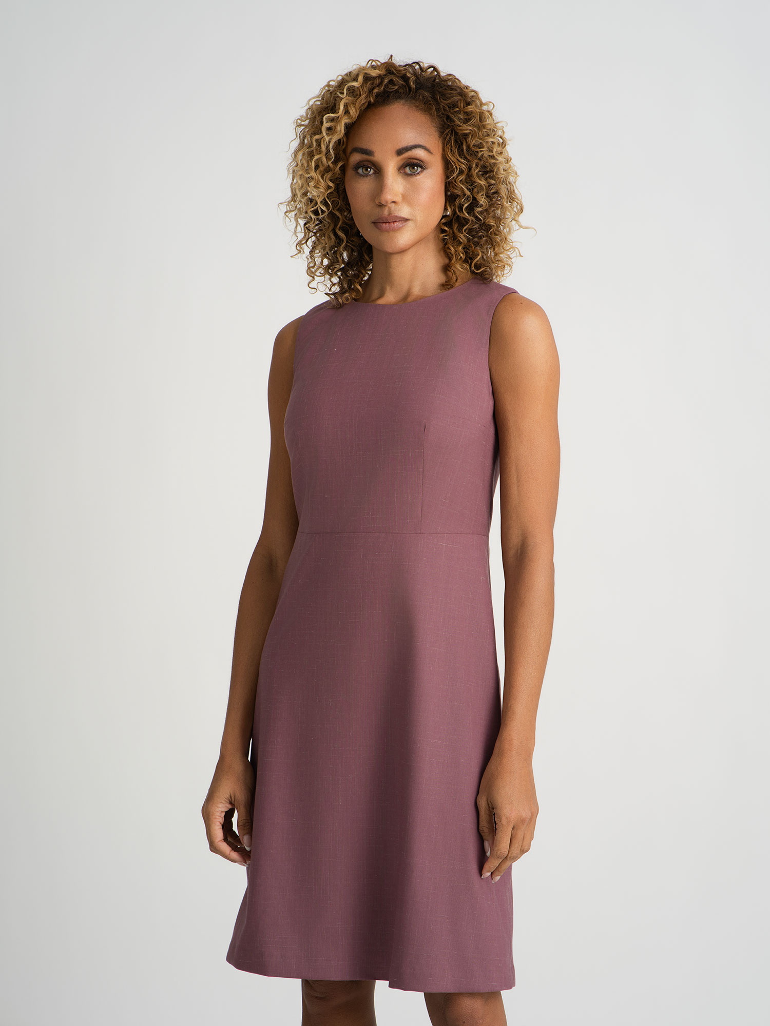 Mauve Wool/Silk/Linen Dress