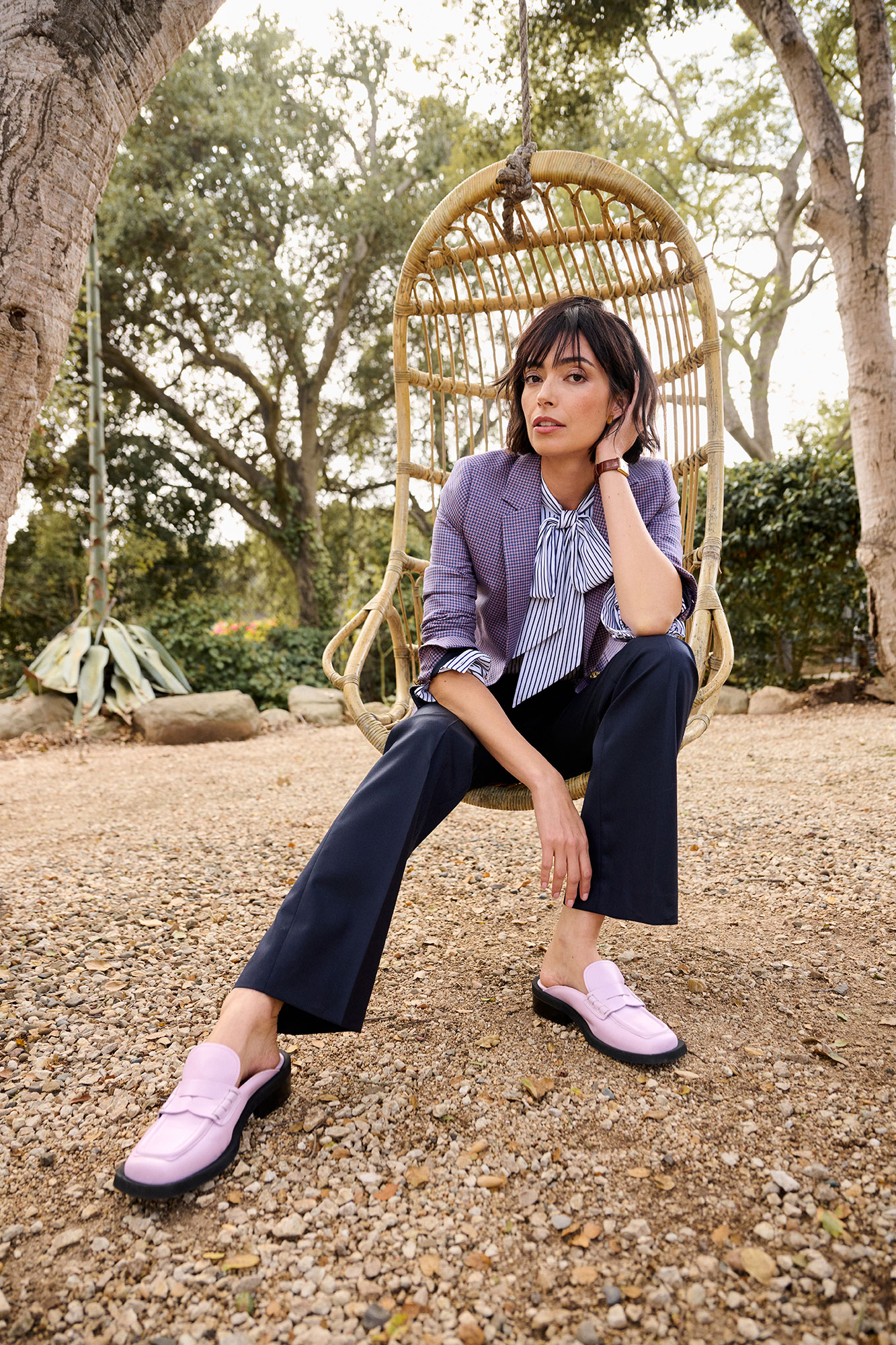 Trina Navy Plain Trousers