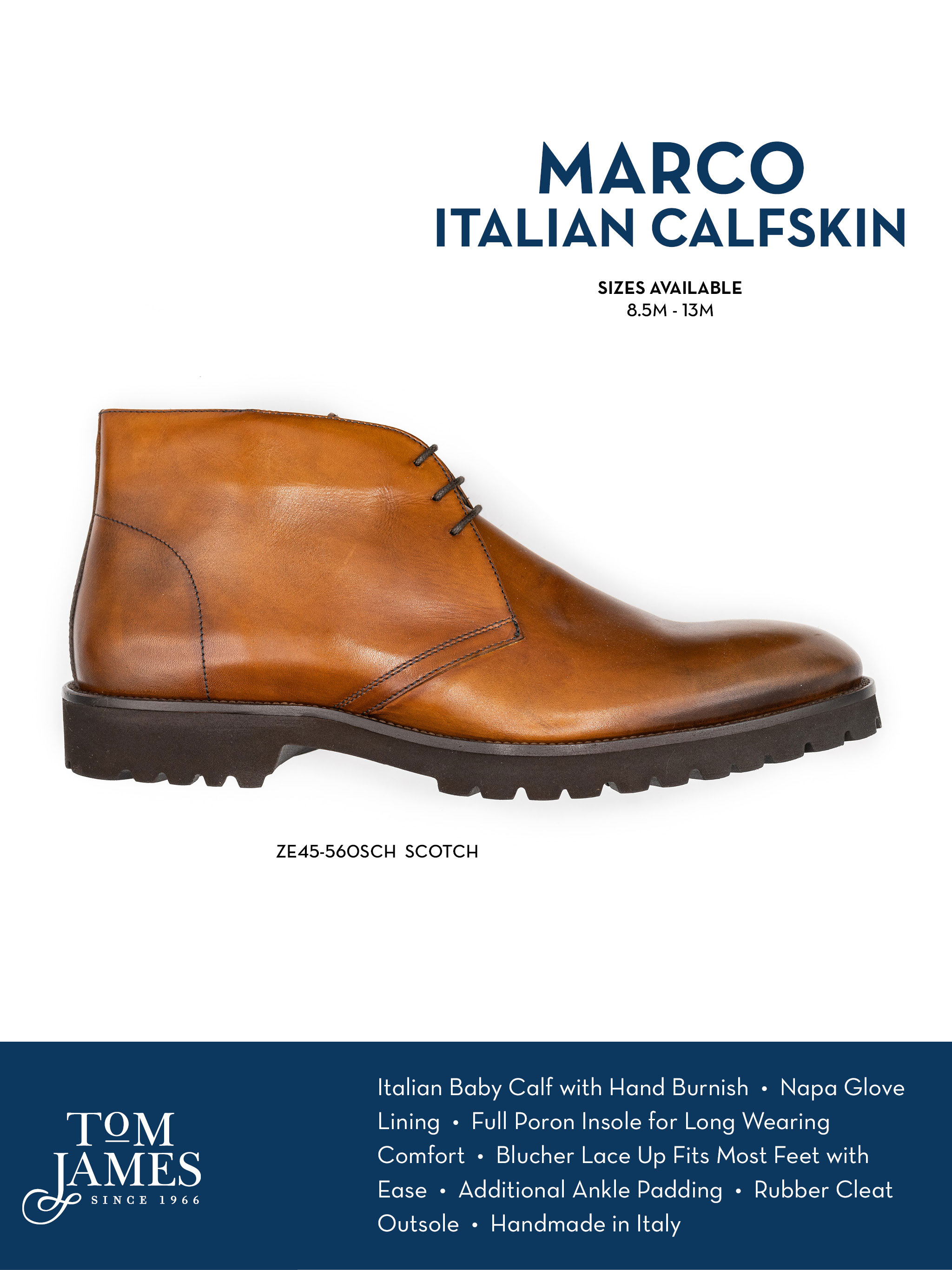 Marco Burnished Baby Calfskin Chukka Boot