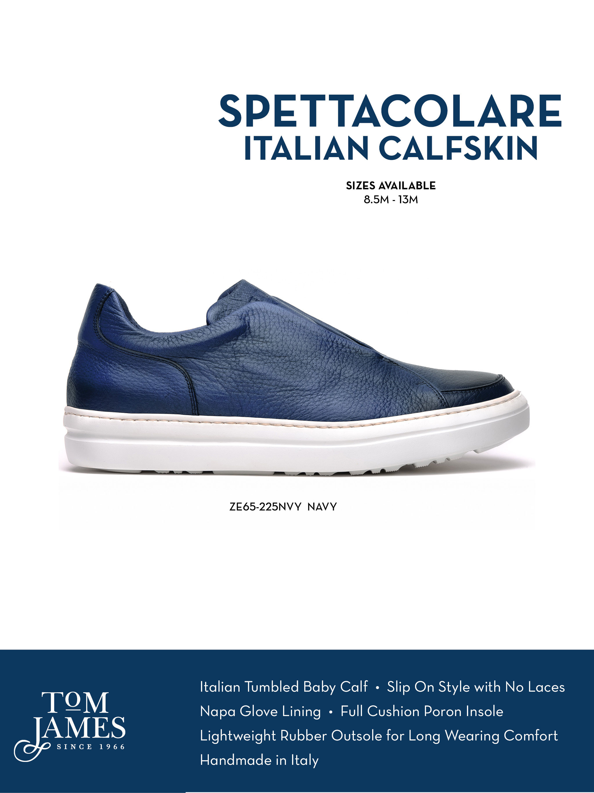 Spettacolare Italian Pebble Grain Calfskin Sneaker