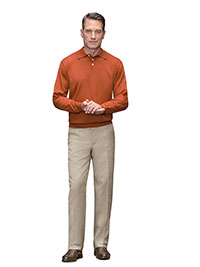 Custom Sweaters & Knits                                                                                                                                                                                                                                   , Men's 3 Button Polo Long Sleeve