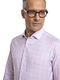 CUSTOM SHIRTS                                                                                                                                                                                                                                             , Royal Classic Pink Plaid Men's Custom Shirt