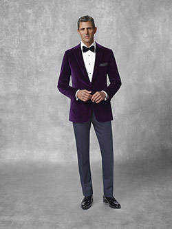 FORMAL                                                                                                                                                                                                                                                    , 100% Velvet - Plum Solid Tuxedo Jacket