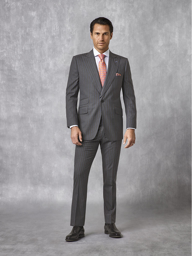 Blue Gray Stripe Suit - Oxxford Collection