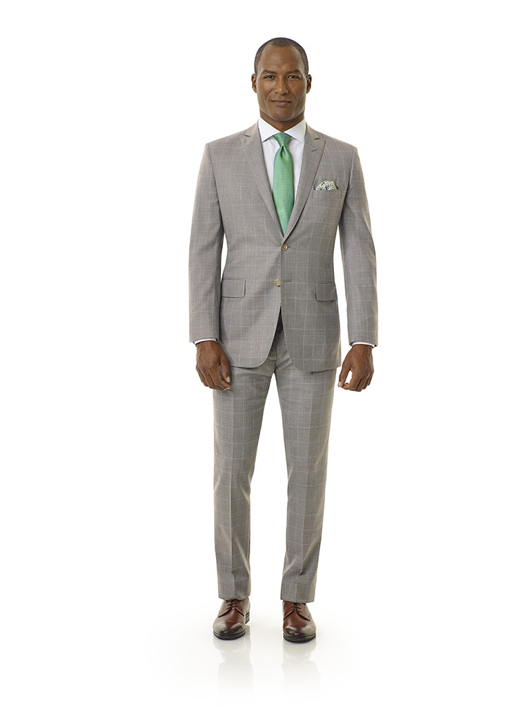Light Gray Windowpane Suit - Royal Classic Collection
