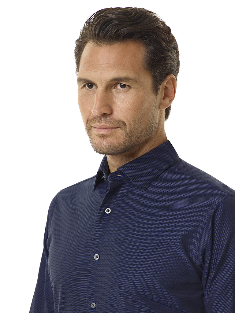 Tom James Custom Navy Texture Shirt
