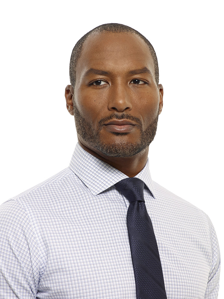 Tom James Custom Gray Mini Graph Check Shirt