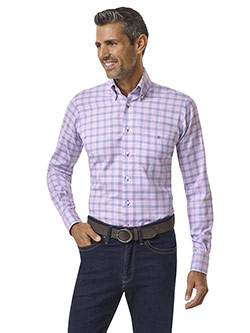 CUSTOM SHIRTS                                                                                                                                                                                                                                             , Tom James Custom Pink & Blue Check Shirt