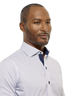 CUSTOM SHIRTS                                                                                                                                                                                                                                             , Tom James Custom Blue Jaquard Shirt