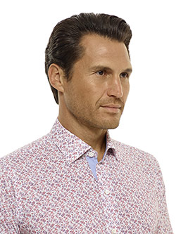 CUSTOM SHIRTS                                                                                                                                                                                                                                             , Tom James Custom Red Floral Print Shirt