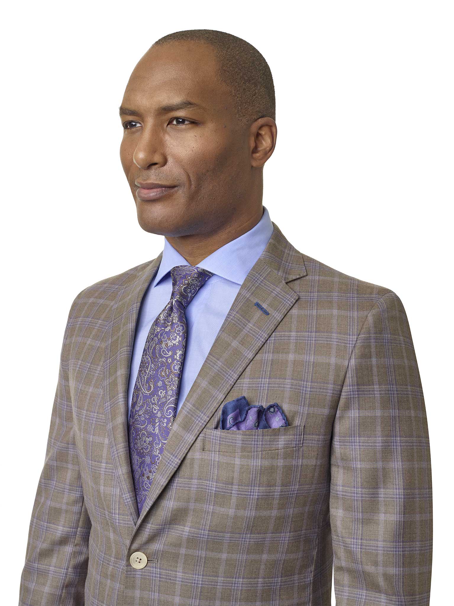 Dark Tan Plaid Sport Coat