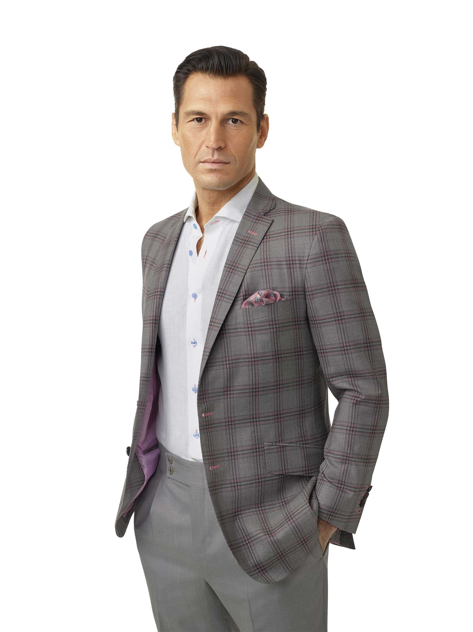 Light Gray Plaid Sport Coat