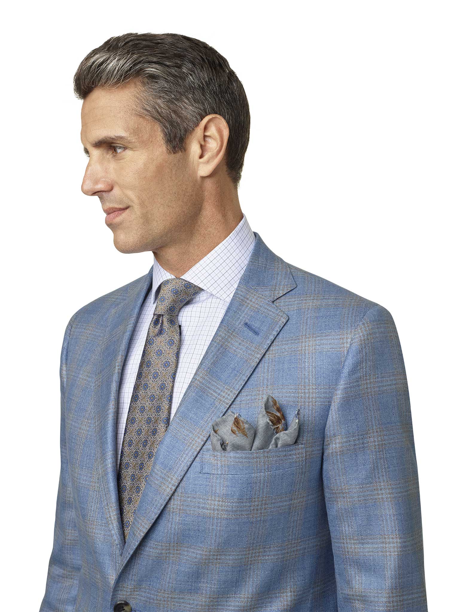 Sky Blue Plaid Sport Coat