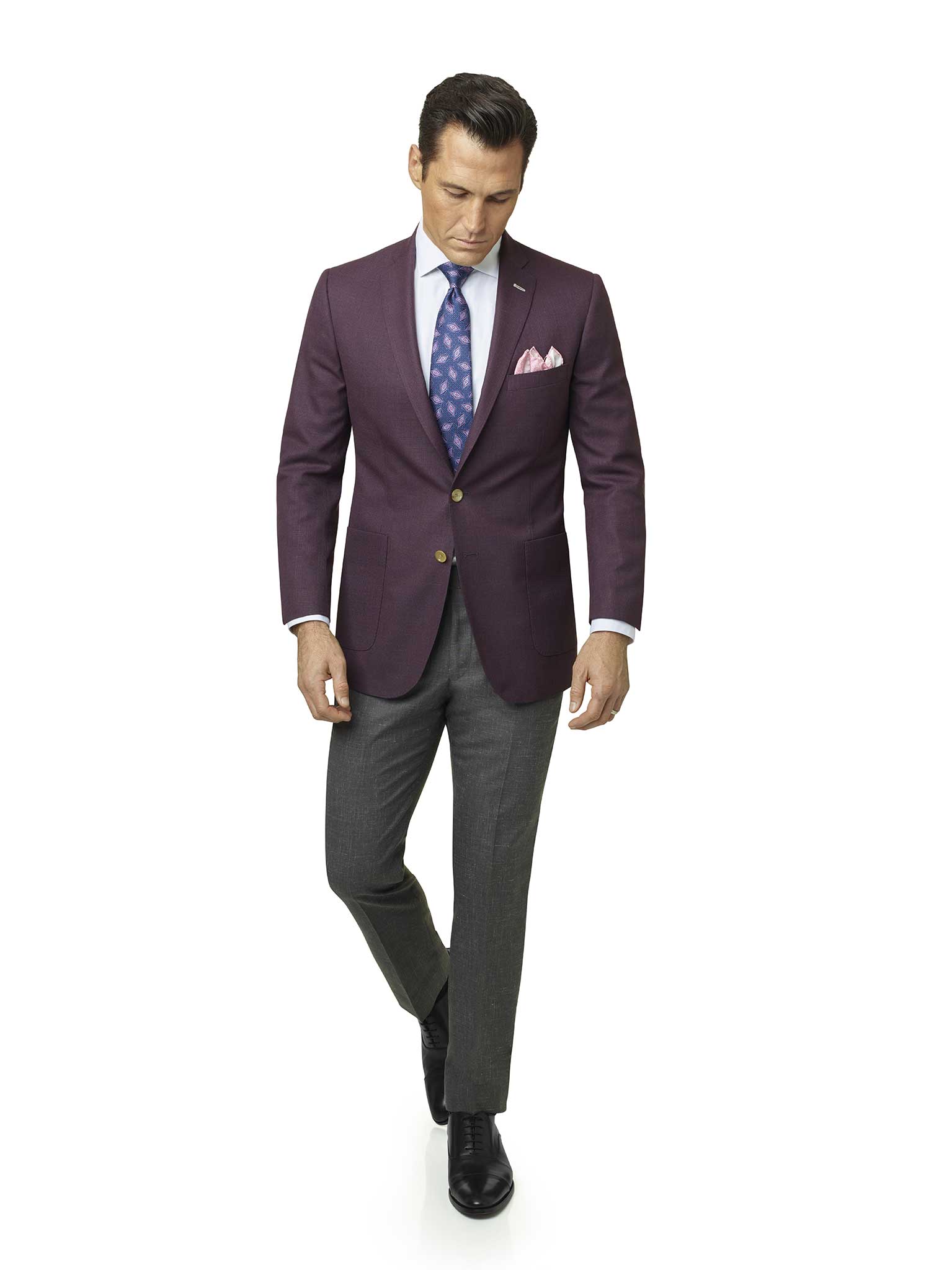 Custom Burgundy Fancy Weave Sport Coat