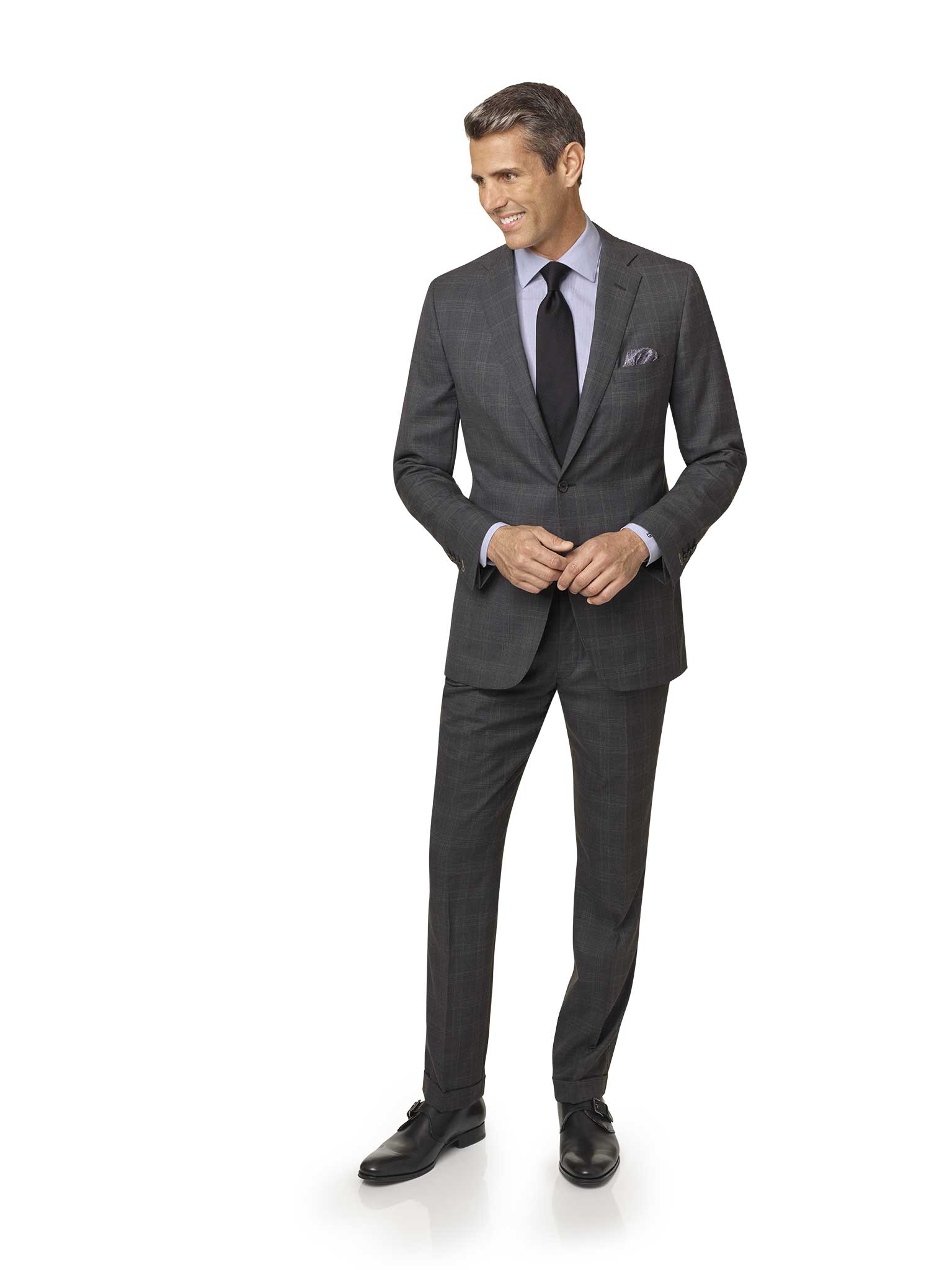 Custom Gray Plaid Suit