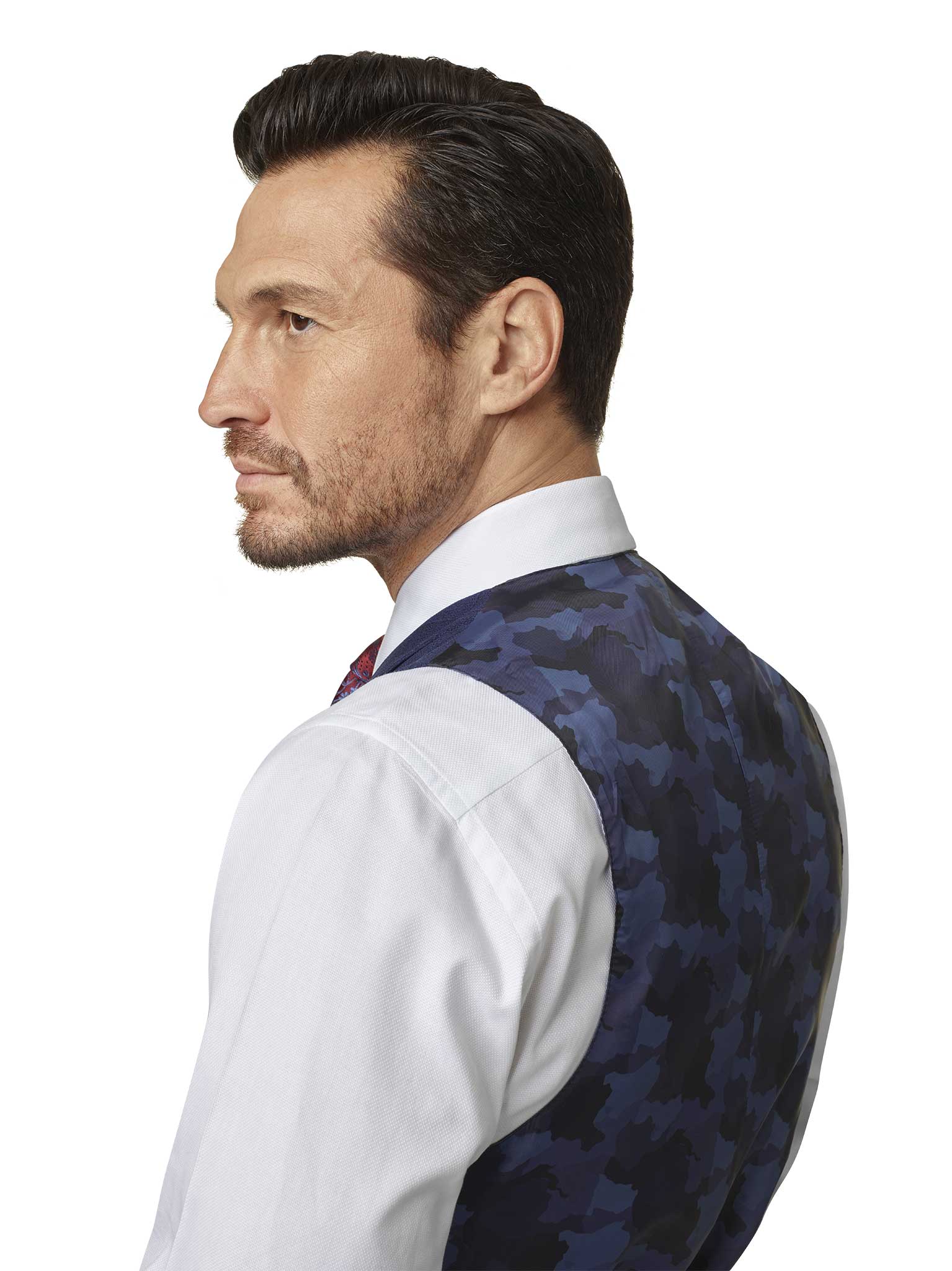 Custom Dark Blue Plaid Suit