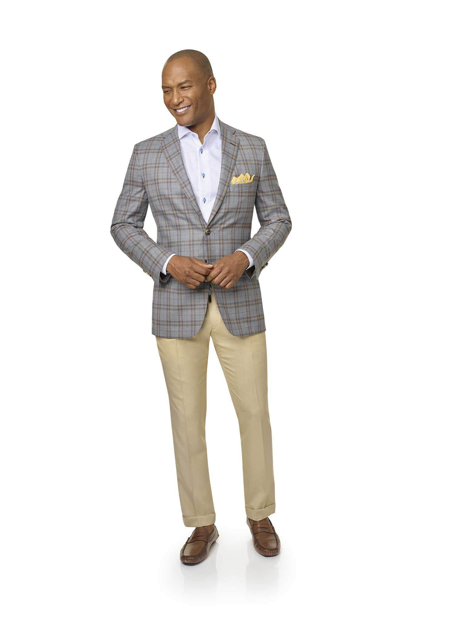 Custom Gray & Brown Plaid Sport Coat
