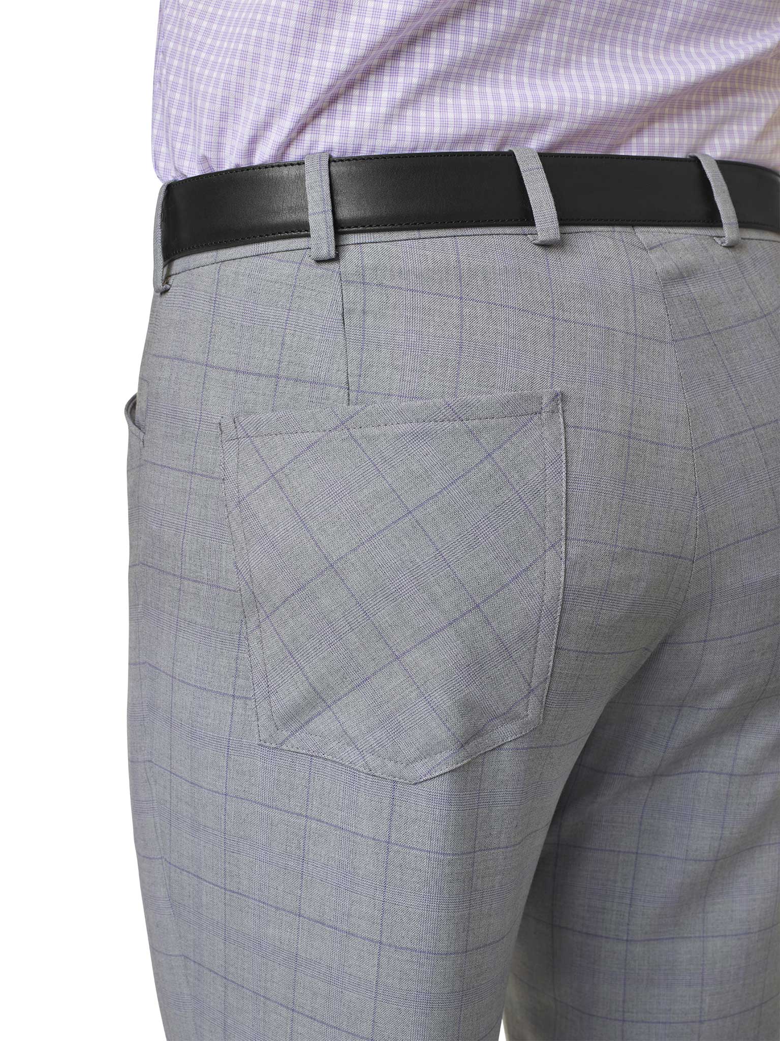 Custom Light Gray Plaid 5-Pocket Pants