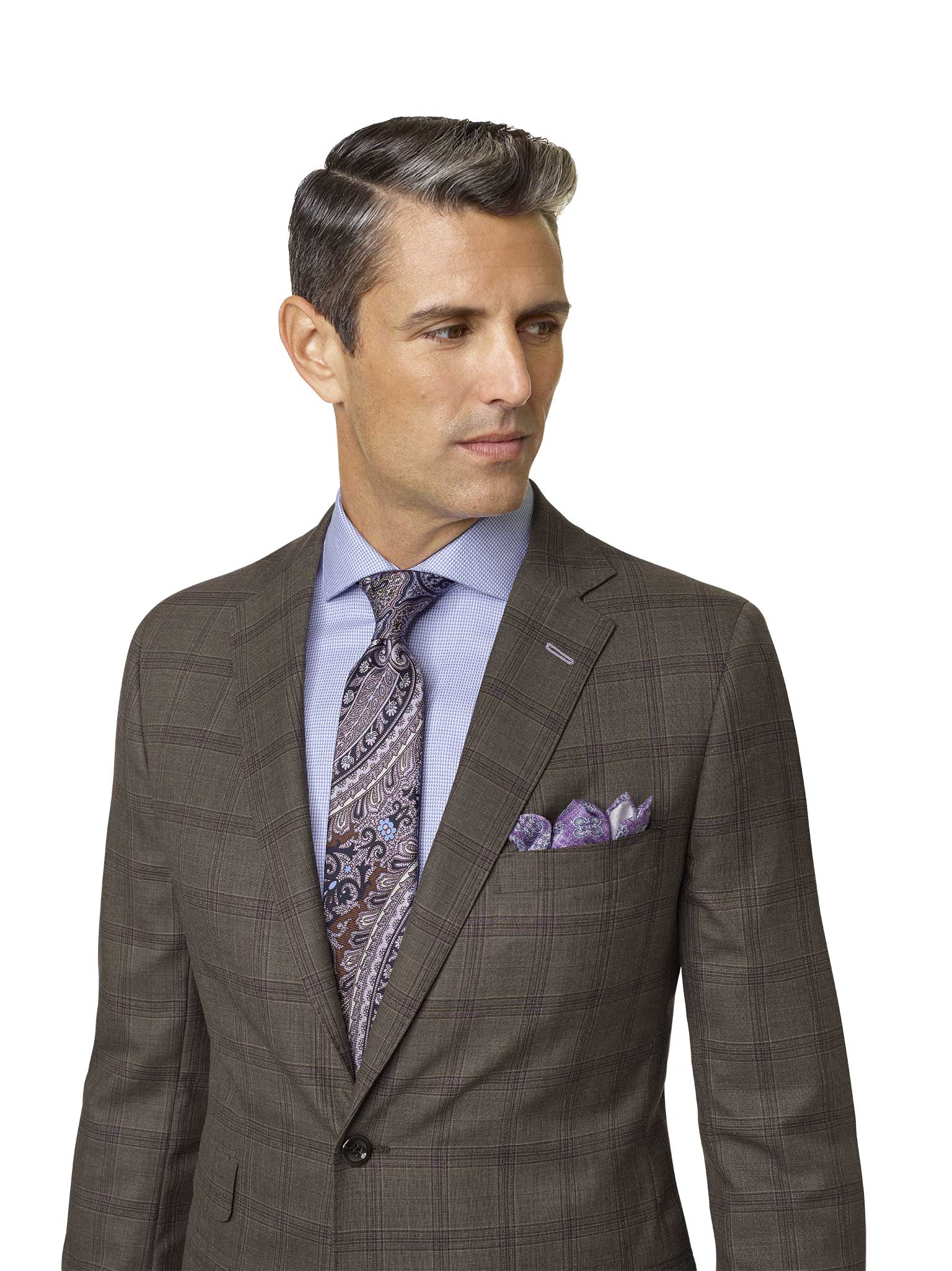 Custom Brown Plaid Suit