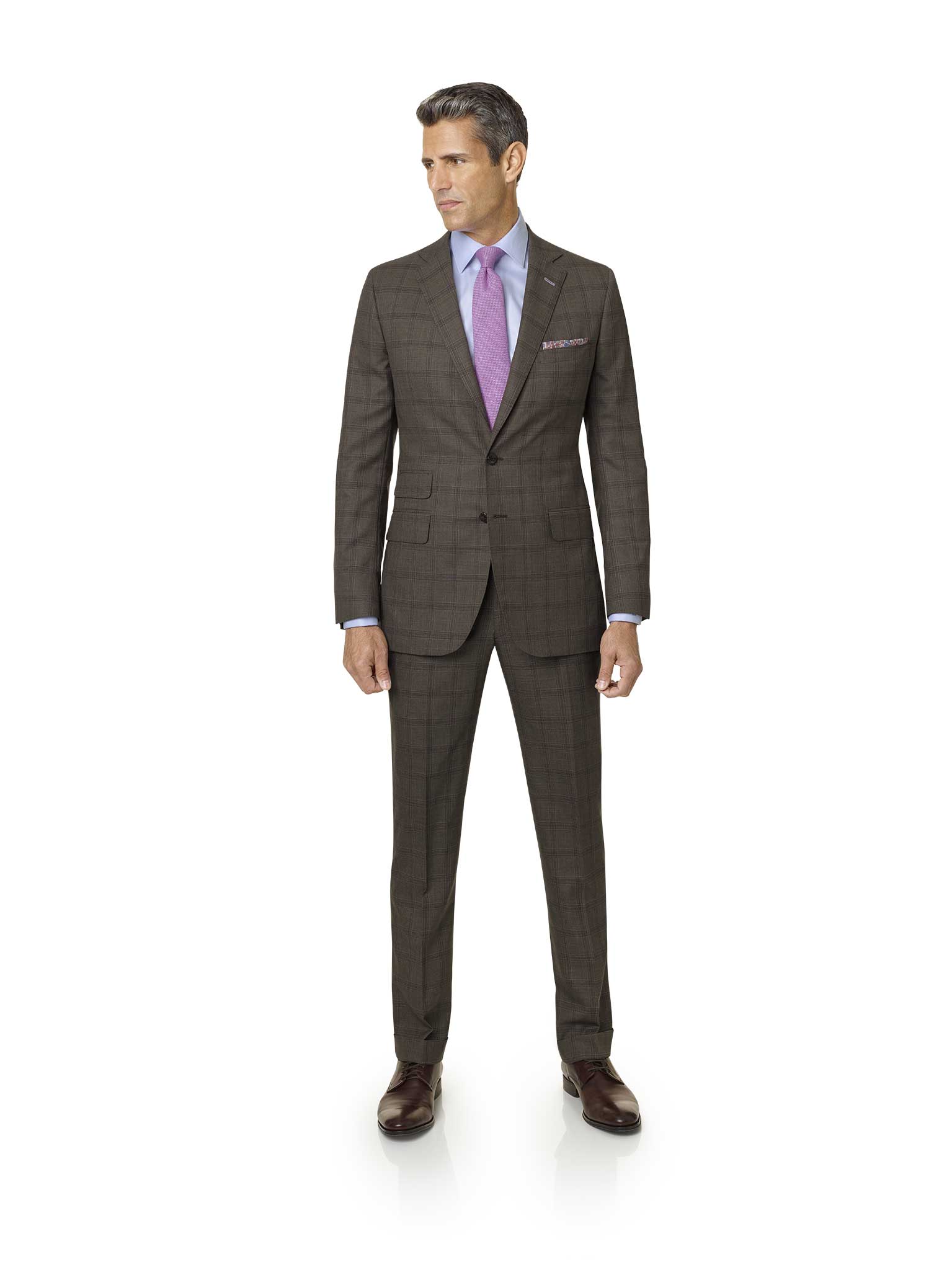 Custom Brown Plaid Suit