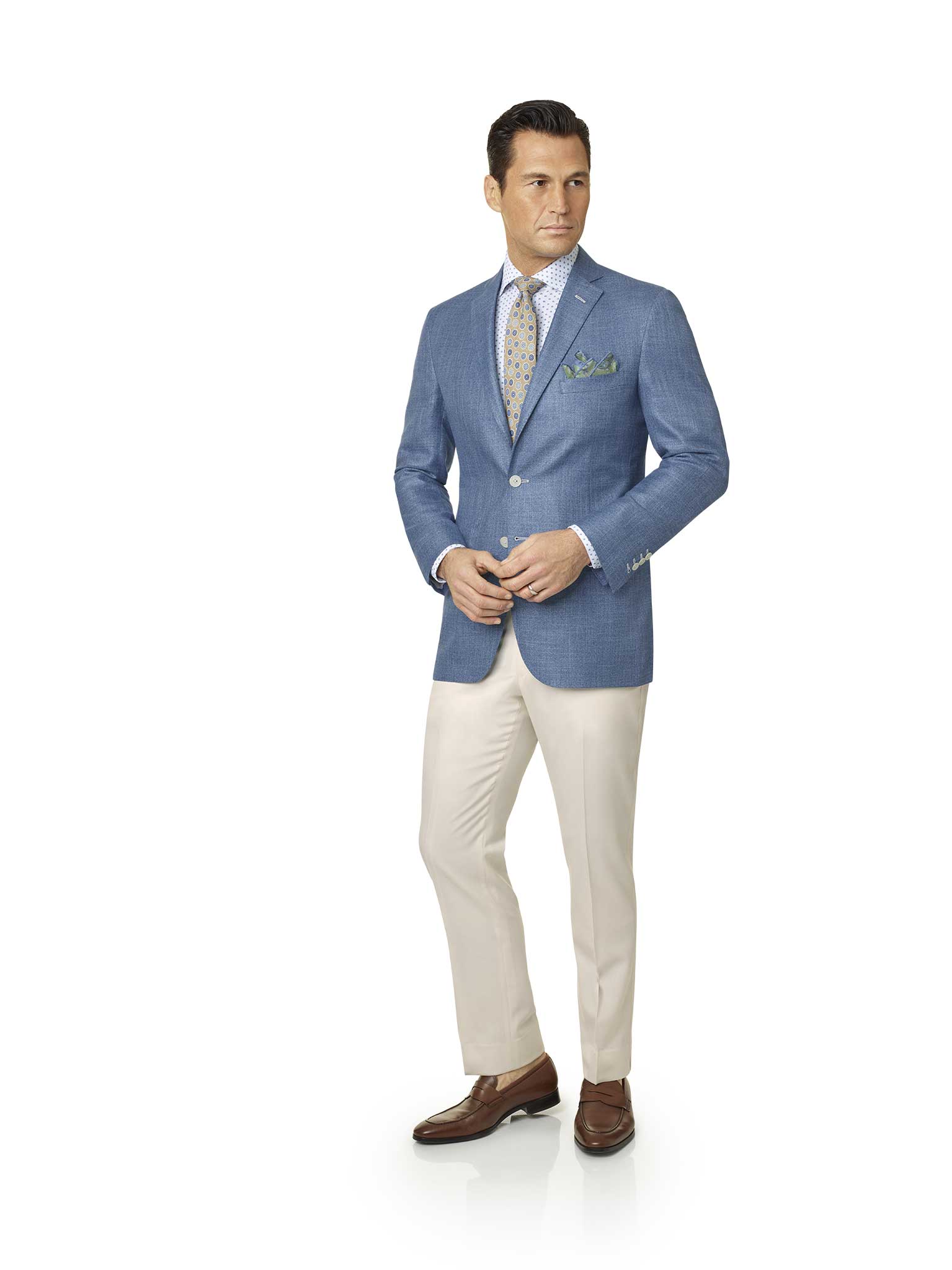 Custom Denim Fancy Weave Bamboo Blazer