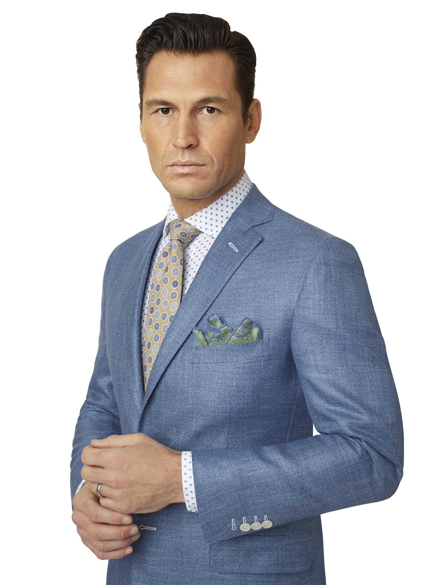 Custom Denim Fancy Weave Bamboo Blazer