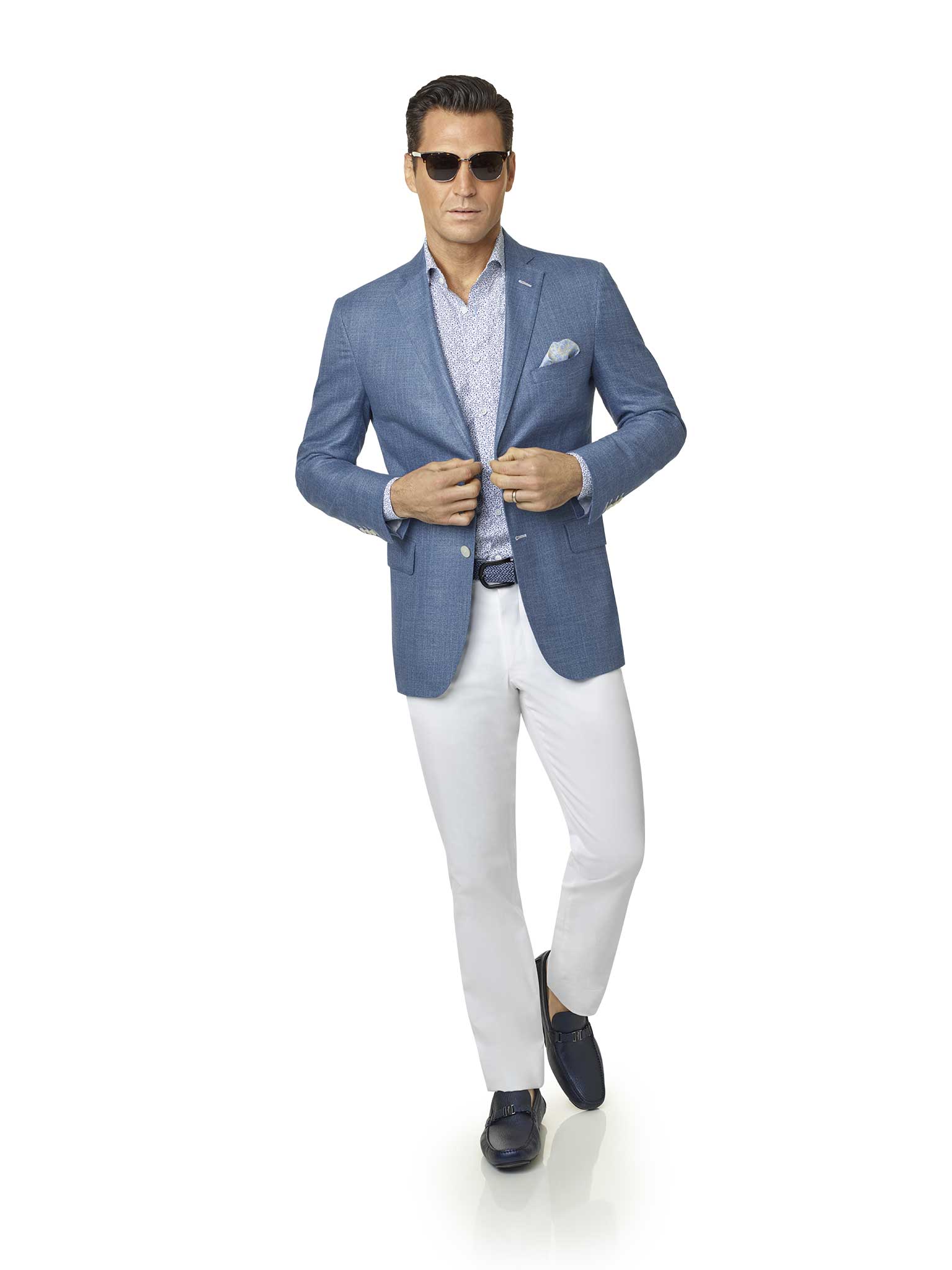 Custom Denim Fancy Weave Bamboo Blazer