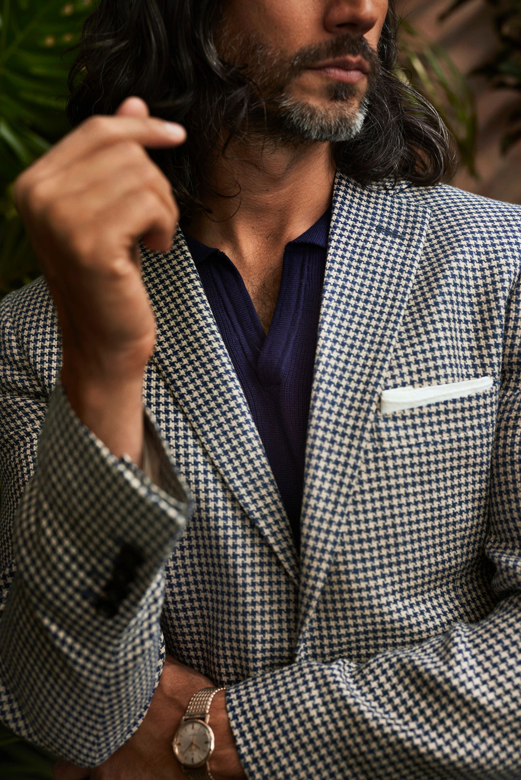 Navy Houndstooth Jacket
