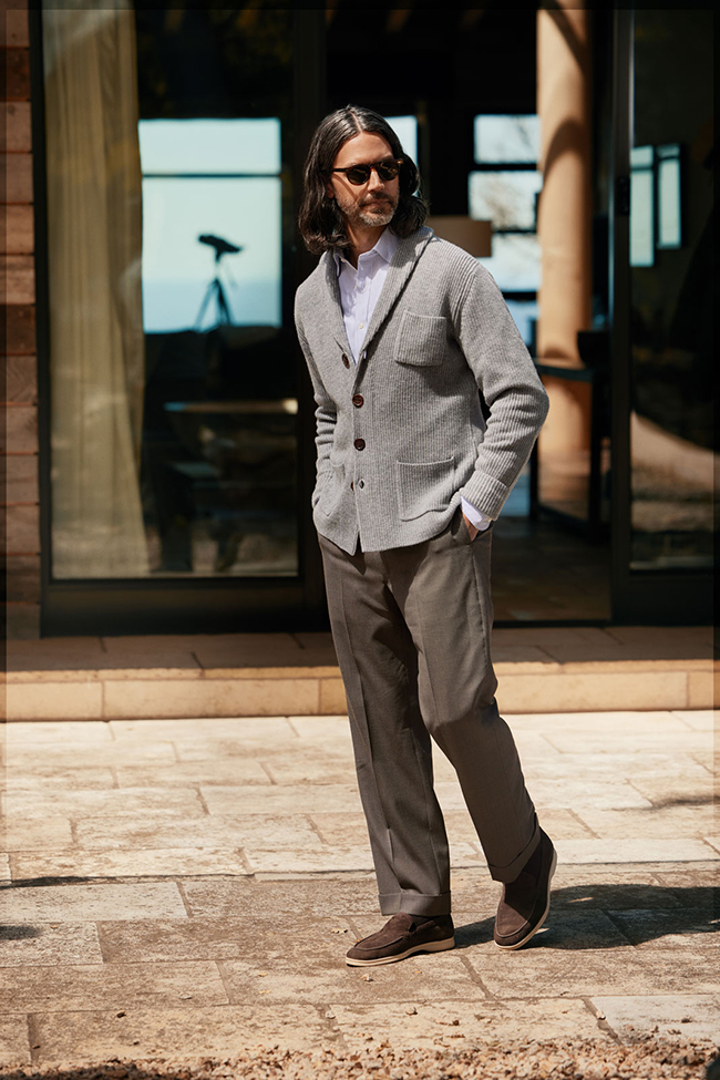 Gray Ribbed Cardigan