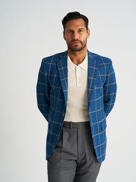 H&S Sherry Tweed Windowpane Sportcoat