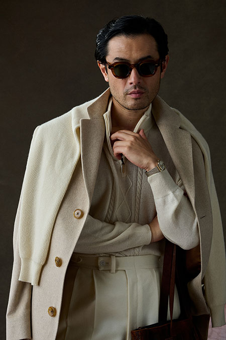 Light Tan Rhamnusia Cashmere Top Coat