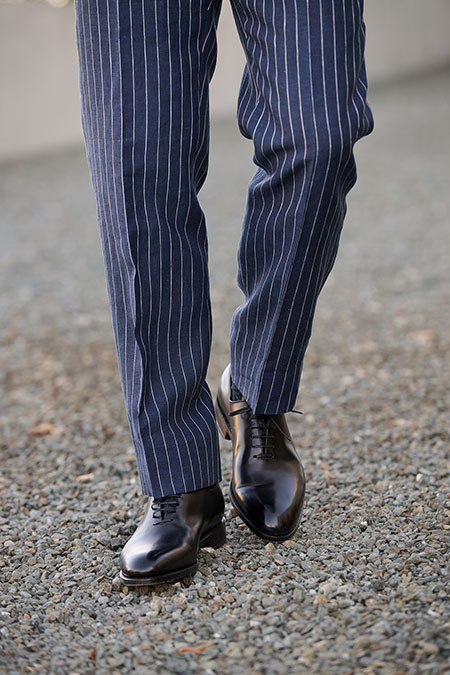 Navy Pinstripe Linen Suit