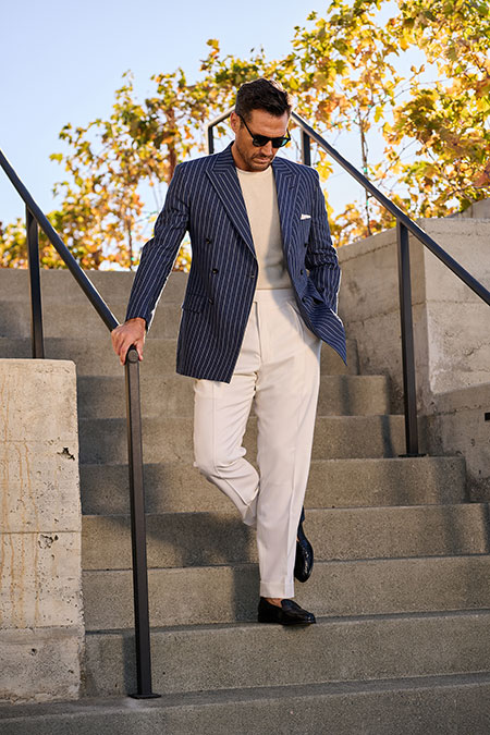 Navy Pinstripe Sport Coat