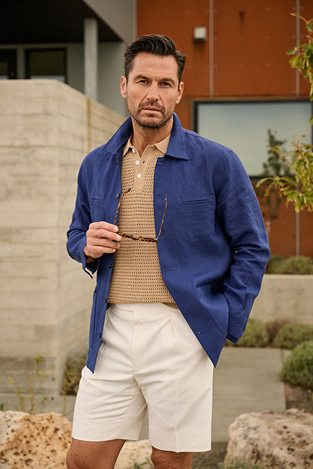 Navy Linen Overshirt