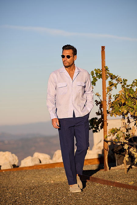 Blue Long Sleeve Camp Shirt