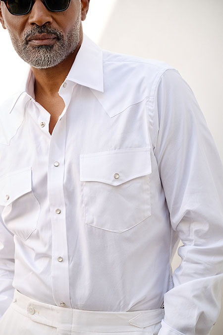 White Western Snap Shirt
