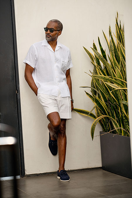 White Seersucker Shorts