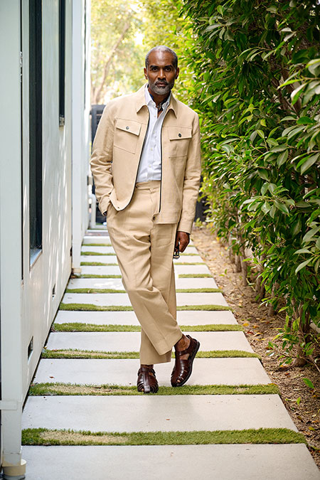 Tan Linen Trucker Jacket