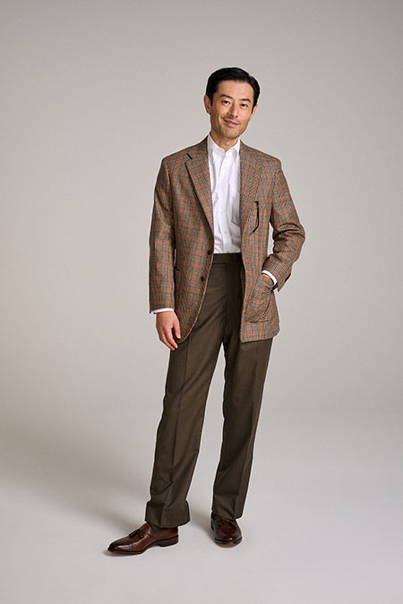 Men's Custom Capsule                                                                                                                                                                                                                                      , 100% Wool Tan Guncheck Sportscoat